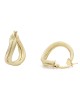 Wavy Double Hoop Earrings in Yellow Gold